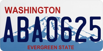 WA license plate ABA0625