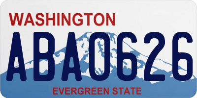 WA license plate ABA0626