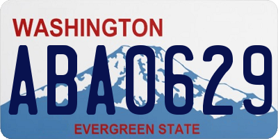 WA license plate ABA0629