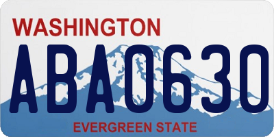 WA license plate ABA0630