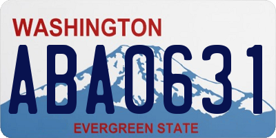 WA license plate ABA0631