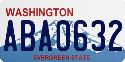 WA license plate ABA0632