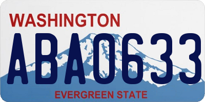 WA license plate ABA0633