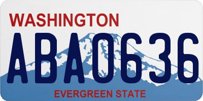 WA license plate ABA0636