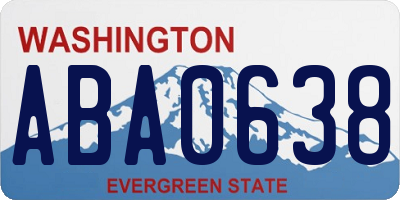 WA license plate ABA0638