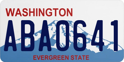 WA license plate ABA0641