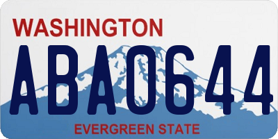 WA license plate ABA0644