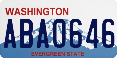 WA license plate ABA0646