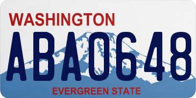 WA license plate ABA0648