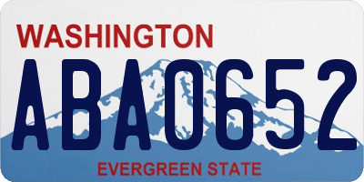 WA license plate ABA0652