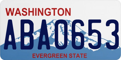 WA license plate ABA0653