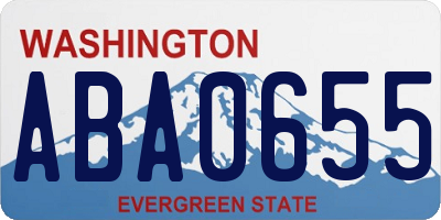 WA license plate ABA0655