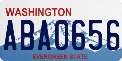WA license plate ABA0656