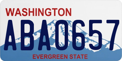 WA license plate ABA0657