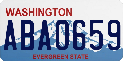 WA license plate ABA0659