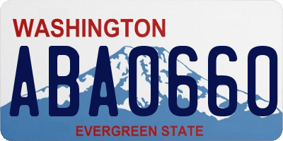 WA license plate ABA0660