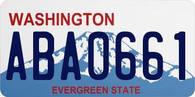 WA license plate ABA0661