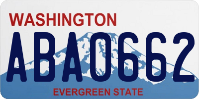 WA license plate ABA0662