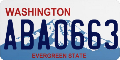 WA license plate ABA0663