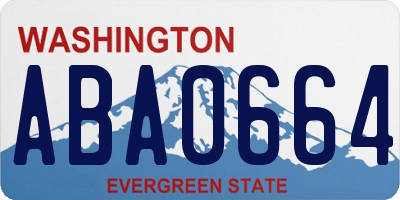 WA license plate ABA0664