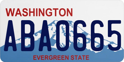 WA license plate ABA0665