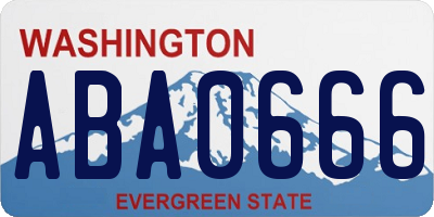 WA license plate ABA0666