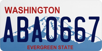 WA license plate ABA0667