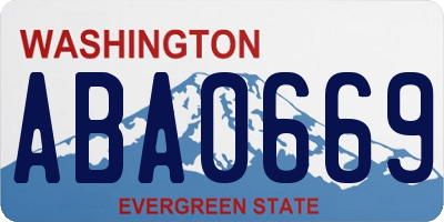 WA license plate ABA0669
