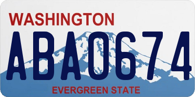 WA license plate ABA0674