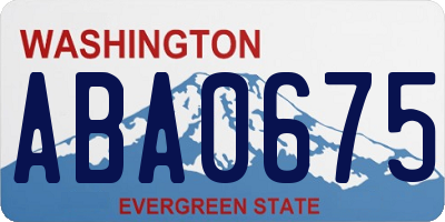 WA license plate ABA0675