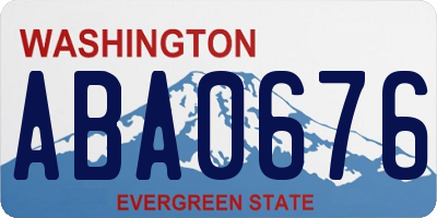 WA license plate ABA0676