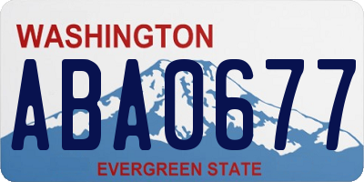 WA license plate ABA0677