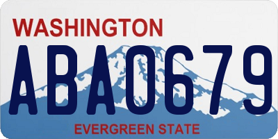WA license plate ABA0679