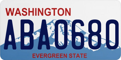WA license plate ABA0680