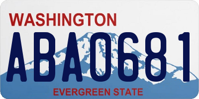 WA license plate ABA0681