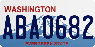 WA license plate ABA0682