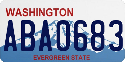 WA license plate ABA0683