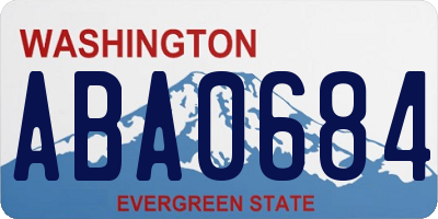 WA license plate ABA0684