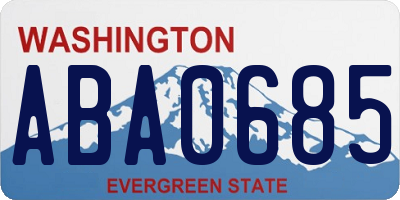 WA license plate ABA0685