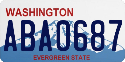 WA license plate ABA0687