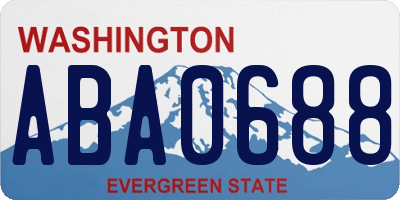WA license plate ABA0688