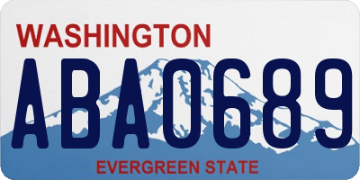 WA license plate ABA0689