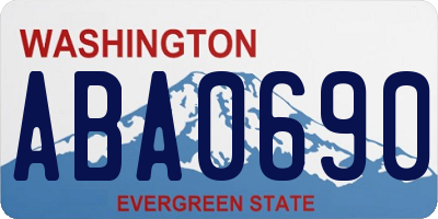 WA license plate ABA0690