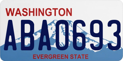 WA license plate ABA0693