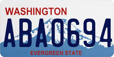 WA license plate ABA0694