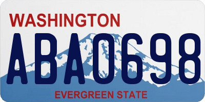 WA license plate ABA0698