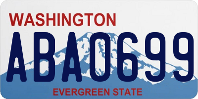 WA license plate ABA0699