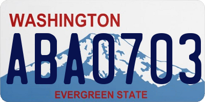WA license plate ABA0703