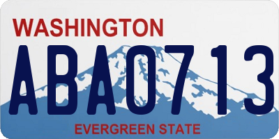WA license plate ABA0713