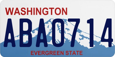 WA license plate ABA0714